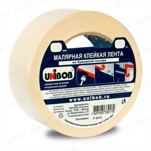 Скотч малярный 48мм*50м UNIBOB 00780