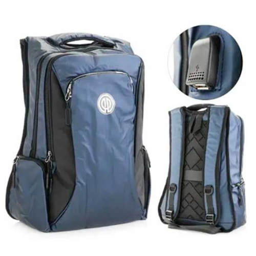 Рюкзак городской SANVERO 31002 47*37*15см 2отд.,3карм.,нейлон,USB порт,чёрно-синий