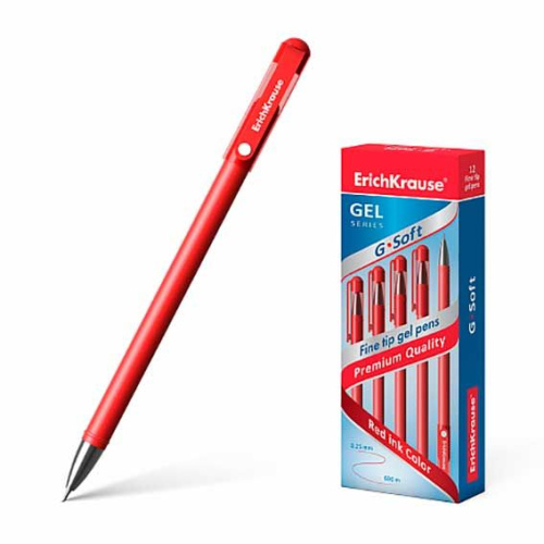 Ручка гелевая EK G-SOFT 39432 красный 0,38мм