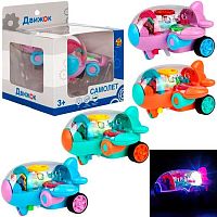Игрушка 1TOY Движок "Самолет" Т23914 с механизмом,фрикц.,свет,асс.