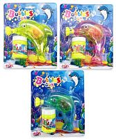 Пистолет с мыльными пузырями INTELLIGENT 30мл "Дельфин" DJ-198 пластик,12*13*4см,свет.эл.,блист.