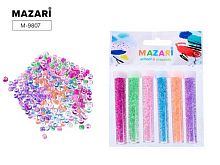 Набор бисера MAZARI 6цв. 8гр. M-9807 пласт. туба, ОПП-уп.ев./подвес
