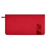 Еженедельник карм. 2026г. 170*88мм  64л. ESCALADA кож.зам. "Джут красный" 70377 поролон,блинт.тисн.