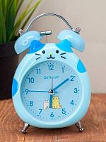 Часы-будильник АЛЕФ "Cat" 17112-03 голубой,14,2*9,8см