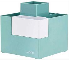 Подставка д/пиш.принадл. DELI "Linfini" EZ072GREEN (1998048) зелёная,6отд.,12*12*12,3см