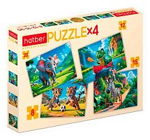 Пазлы    8-12-15-20 ХАТ А5 "Спортивное сафари" 34770 4 картинки в 1 коробке