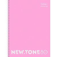 Тетрадь 80л. (клетка) ХАТ спираль Premium NEWtone "Pastel Пион" 05018 глянц.лам.,перфор.