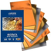 Фольга д/чеканки А4  9л. deVENTE 8118501 серебристая,золотистая,бронзовая,190г/м2,в папке