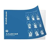 Альбом для рис.32л. EK "Emotions. Ice Metallic синий" 63454 на скобе,пластик.обл.