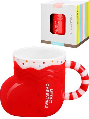 Кружка керам. 425мл Миленд НГ "Сапожок" КС-2675 Кружка керам. 425мл Миленд НГ "Сапожок" КС-2675