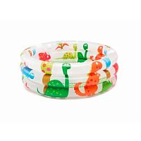 Бассейн надувной  61*22см Рыжий кот INTEX "Динозавры" 57106NP с надувным дном