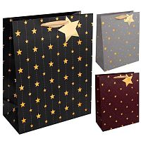 Пакет подар. КОКОС KARIIOU "Звёзды" 26*32*12см 253886 мат.лам.,210г/м2,тисн.,асс.