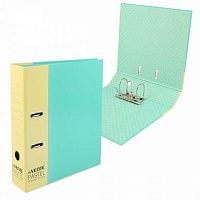 Регистратор 75мм deVENTE А4 "Pastel" 3091917 бирюз.,PP,двухст.,разбор.,мат.лам.,металл.окант.