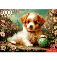 Пазлы 1000 Рыжий кот "Игривый щенок" П1000-8274