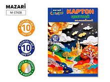 Картон цв. мелов. А4 10л. 10цв. MAZARI M-17428 (золото+серебро) волшебный в папке