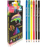 Карандаши пластик. 18цв. deVENTE "Triolino. Erase" 5023550 трёхгр.,2М,с ластиком,стираемые,к/к