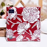 Салфетка бум. Bouquet "Венеция бордовый" 37358 3-х сл.(20шт),33*33см