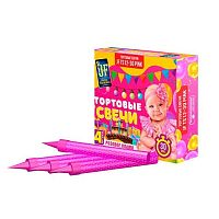 Свеча Микрос "Фонтан настольный" (4шт) 12см 30сек. джТS12-30Р розовый