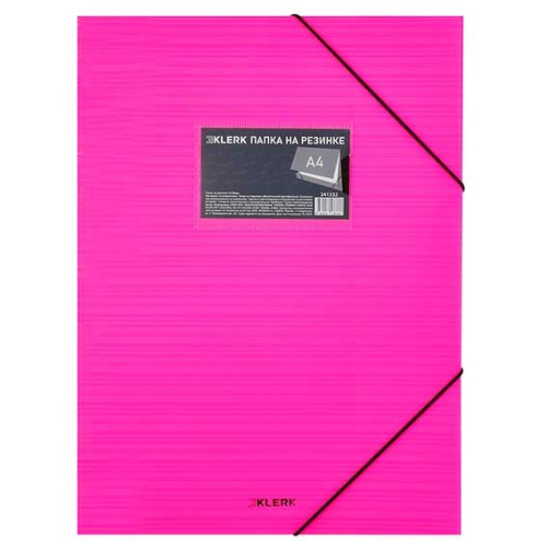 Папка на резинке А4 КЛЕРК "Neon" 241332 0,40мм розовая