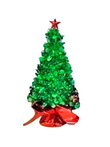 Новогоднее украшение Ёлка зелёный блеск из Полиэтилена с декором из ПВХ / 9,5x9,5x23см арт.82361