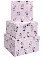 Коробка подар. 3в1 Миленд "Аниме девочка и панда" квадрат. ПП-4502 (19,5*19,5*11см-15,5*15,5*9см)