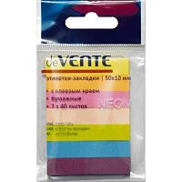 Набор самокл. этикеток-закладок deVENTE 50*10мм, 2011304 бумажн.,неон.7цв.*40л. блистер