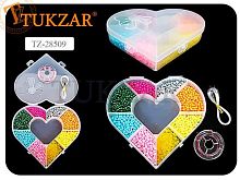 Набор бисера Tukzar "Сердце" TZ-28509  8цв.,4мм,в пластик/к,леска 2шт.