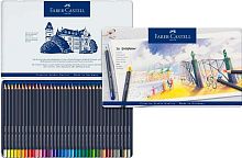 Карандаши 36цв. Faber-Castell "Goldfaber" 114736 кругл.,заточ.,метал.коробка