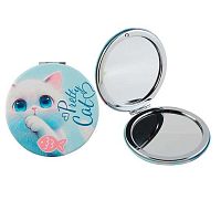 Зеркало КОКОС "Пушистик" 251876 голубой,кож.зам.,7*7см