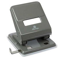 Дырокол  45л. ATTOMEX 4020313 металл. с линейкой, серый, к/к