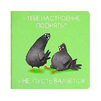 Блокнот 13*13см  32л. ФЕНИКС "Озорные голуби" 71171 вн.блок-бел.офс.,дизайн.блок,выб.уф-лак