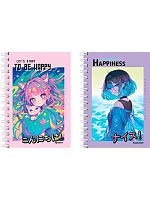 Записная книжка А6 120л. Проф-Пресс спираль "Девочки в стиле аниме" 120-3735 цв.мел.обл.