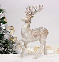 Фигурка НГ "Благородный олень" 196-1155 белый/шампань,21*8*31см
