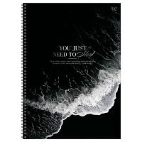 Тетрадь160л. (клетка) А4 BG спираль "Волна вдохновения" 67191 тв.обл.,глянц.лам.,тисн.фольг.