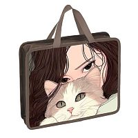 Папка пластик,с ручками А4+ КОКОС "Любимый котик" 260352 с расш.10см,480мкм,1отд.