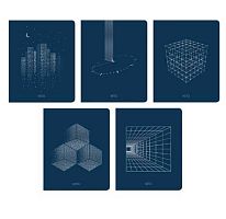 Тетрадь 96л. (клетка) ЭКСМО "Total denim. Graphics" ТК487935 обл.цв.тонир.карт.,метал.пантон