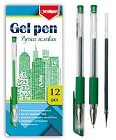 Ручка гелевая INTELLIGENT DE-48 зелёная,игольч.,0,5мм