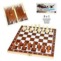 Игра настольная 3в1 "Шахматы, шашки,нарды" 25*25см Р-2480-20 Кин2480-20