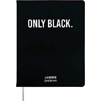Дневник 1-11кл. deVENTE интегр.обл. "Only Black" 2021405 кож.зам.,бел.бум.,шелкогр.