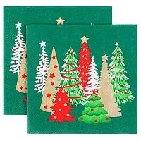Салфетка бум. НГ Bouquet Home Collection "Ели на зелёном" 37157 3-х сл.(20шт) 33*33