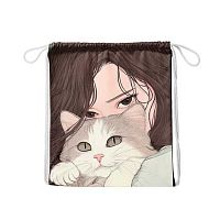 Сумка д/обуви КОКОС 36*44см "Любимый котик" 260202 полиэстер,1отд.