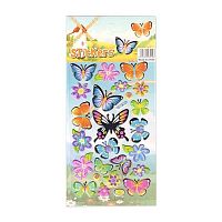 Наклейка объемн. ПГС "Бабочки" 10*16см YD-138-02 Р22072-5 Кн22072-5