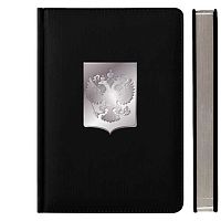 Ежедневник н/д А5 168л. Fiorenzo кож.зам. "Герб" 253065 чёрн.,поролон,сереб.срез,конгр.,фол.