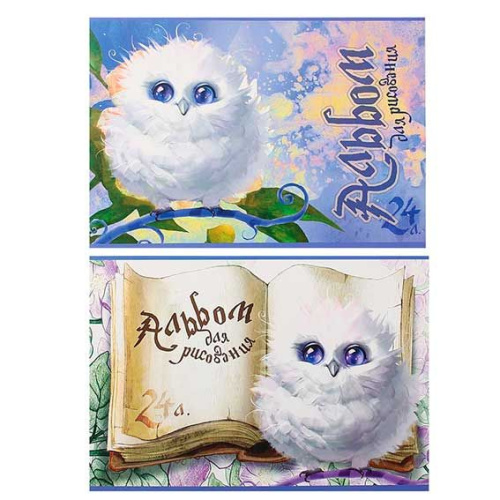 Альбом для рис.24л. ПЗБФ "Совенок Гарри" 048818 на скобе,асс.