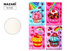 Блокнот 14*21см  80л. MAZARI "Десерты объёмные" M-3130 тв.обл.,с эф.3D,асс.