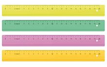 Линейка 20см СТАММ ЛН11 неон.цветная