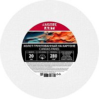 Холст грунт. на картоне d-20см круг. deVENTE "Art" 8150403 белый,хлоп.100%,280г/м2,мелк.зерн.