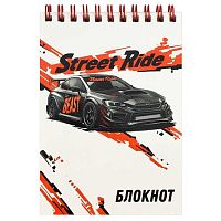 Блокнот А6  80л. ФЕНИКС спираль "Чёрная машина" 70976 уф-лак,клетка