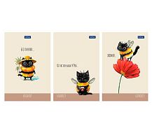 Блокнот А6  40л. ХАТ Premium "ЖЖ-МЯУ" склейка,клетка,обл.мел.,глянц.лам.