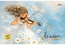 Альбом для рис.40л. АППЛИКА "Цветочная мелодия" С0587-35 мел.карт.,блёстки